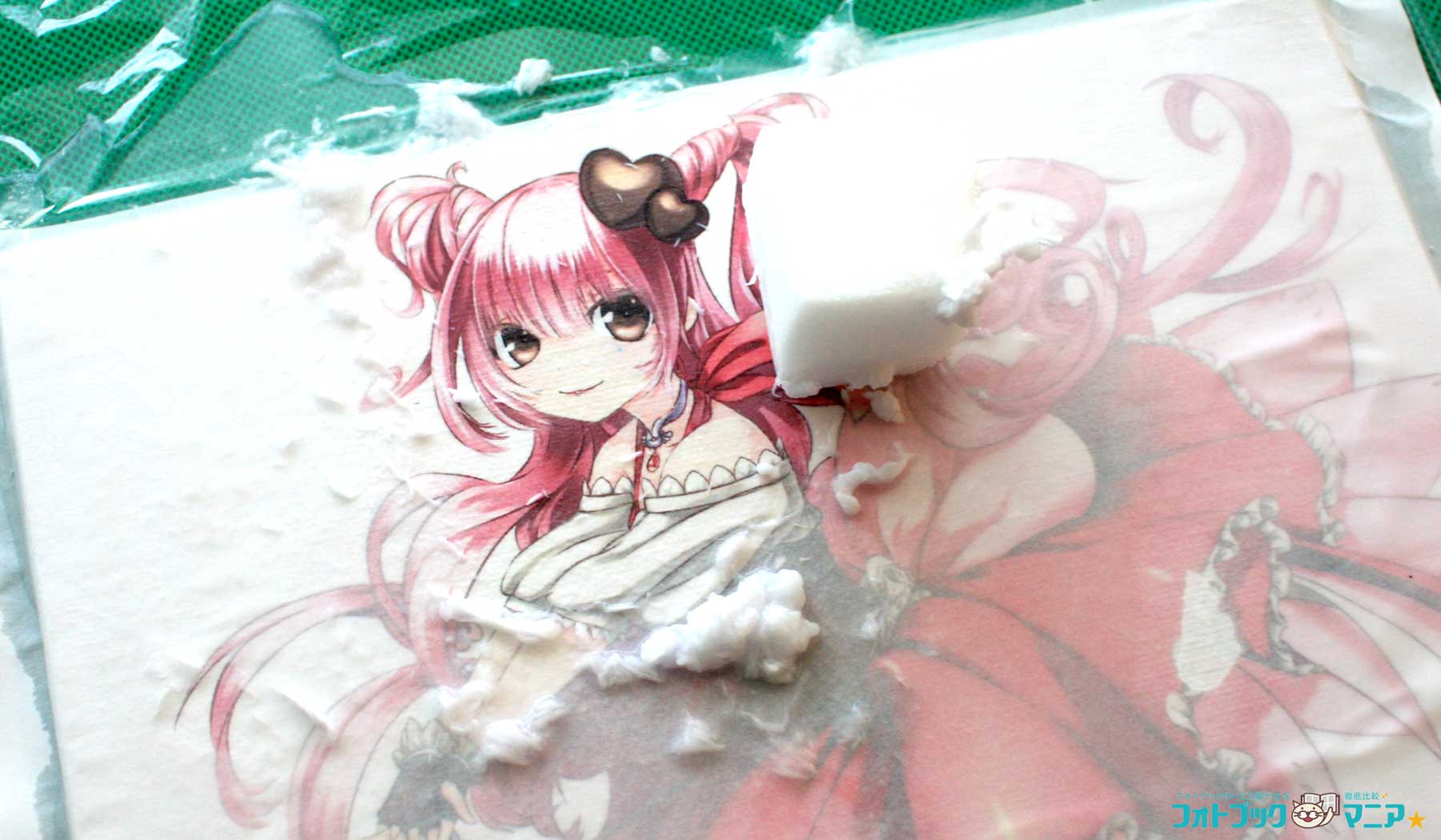 イラストも同じように擦ります。イラストの発色の方が美しいです。