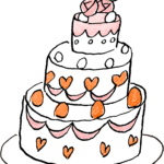 ウエディングケーキ：結婚式・ウエディングのスタンプ素材