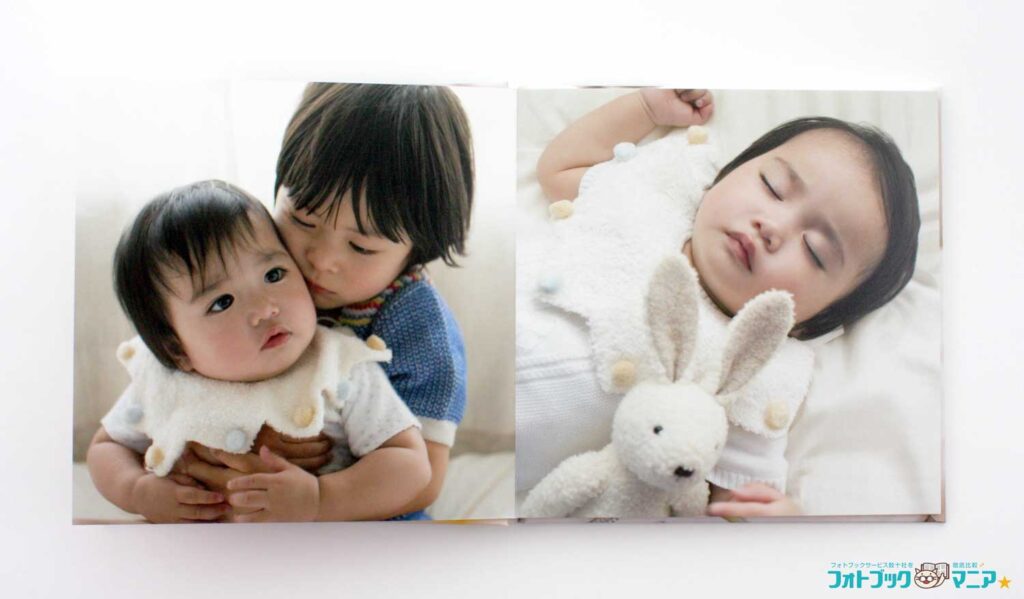 富士フイルムで実際に作成した「フォトブック ハードカバー」の見開き